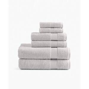 NEW UNDER THE CANOPY classic organic cotton 6-piece bath towel set in silver